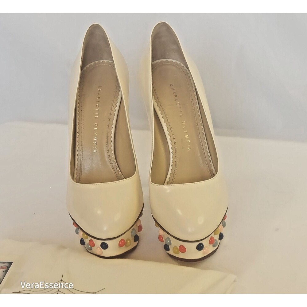 Charlotte Olympia Bejeweled Dolly Platform Pump Shoes SZ 38 MSRP $895 NWB - Picture 9 of 14